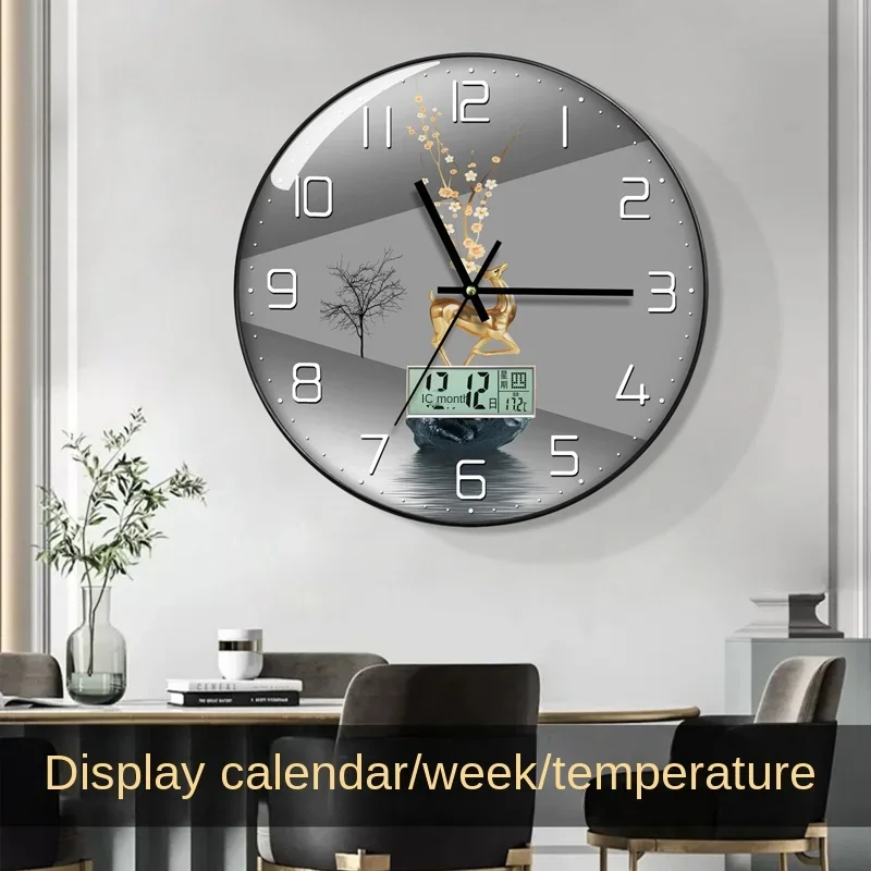 Luxury Lifestyle Watches - Zegarek ścienny do salonu z kalendarzem