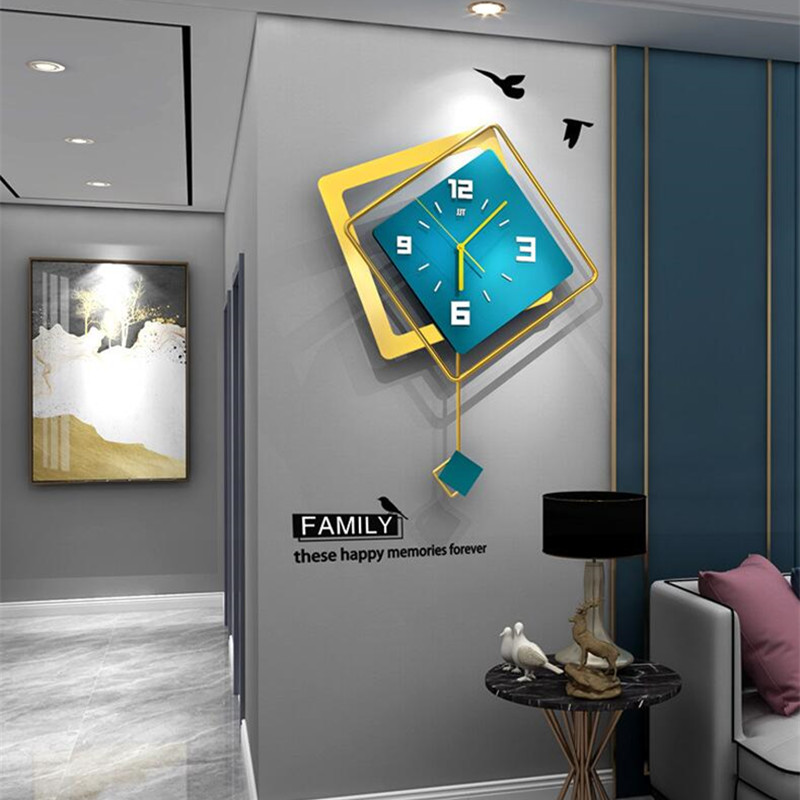 Luxury Lifestyle Watches - Zegar ścienny 3D Nordic Square Swing,